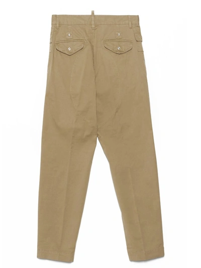 Shop Dsquared2 Straight Leg Cropped Pants In Beige