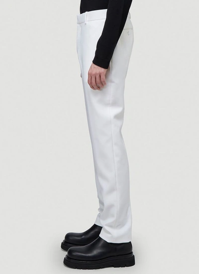Shop Alexander Mcqueen Straight Leg Trousers In White