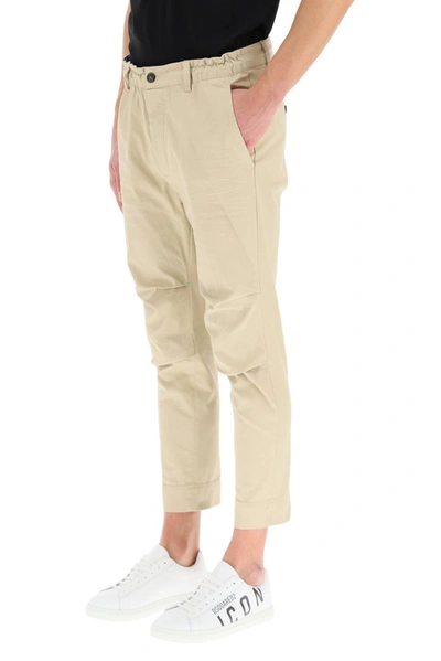 Shop Dsquared2 Tapered Chino Pants In Beige