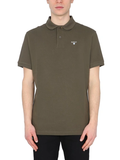 Shop Barbour Logo Embroidered Polo Shirt In Green