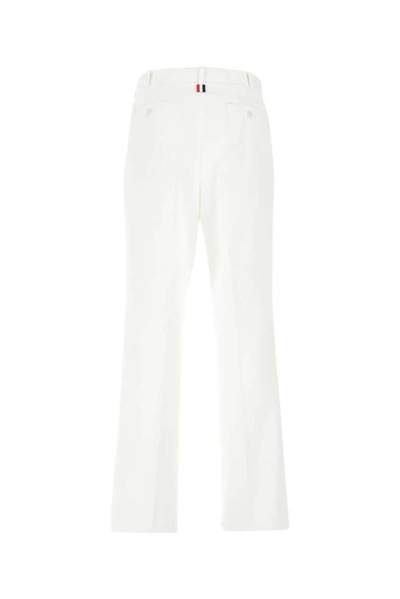 Shop Thom Browne Tailored Straight Leg Pants In White