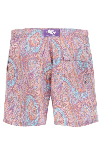 Shop Etro Floral Paisley Print Swim Shorts In Multi