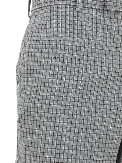 Shop Thom Browne Checked Pants In Grey
