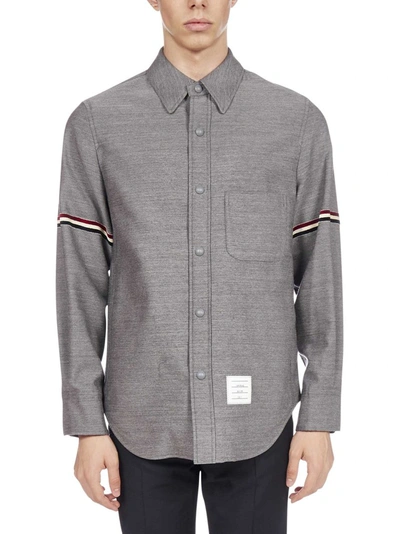 Shop Thom Browne Rwb Stripe Shirt In Grey