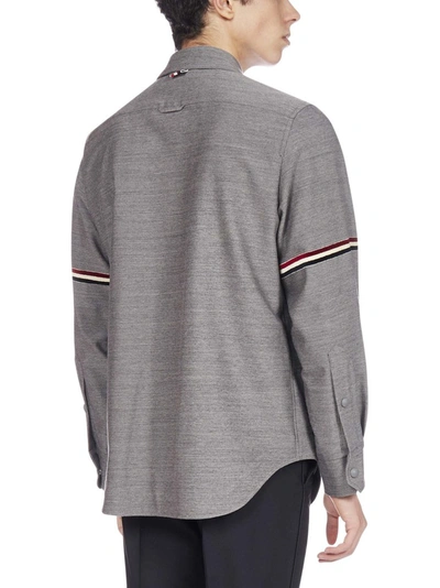 Shop Thom Browne Rwb Stripe Shirt In Grey