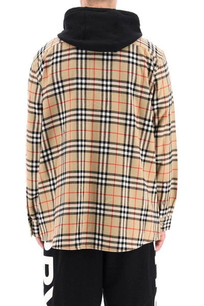 Shop Burberry Vintage Check Shirt Layered Jacket In Multi