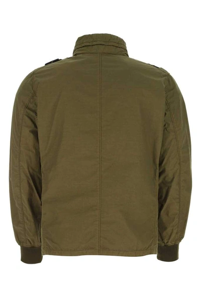 Shop Stone Island Front Pockets Zipped Jacket In Green