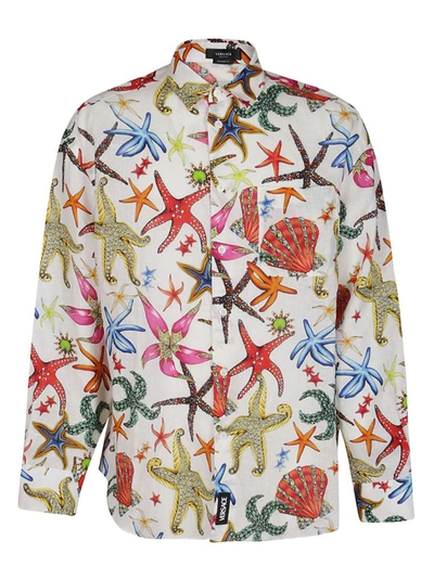 Shop Versace Graphic Printed Shirt In Multi