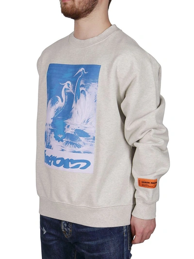 Shop Heron Preston Graphic Printed Sweatshirt In Grey