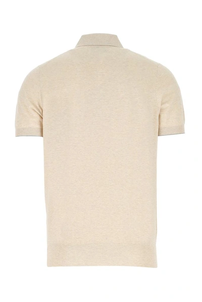 Shop Brunello Cucinelli Knit Polo Shirt In Beige