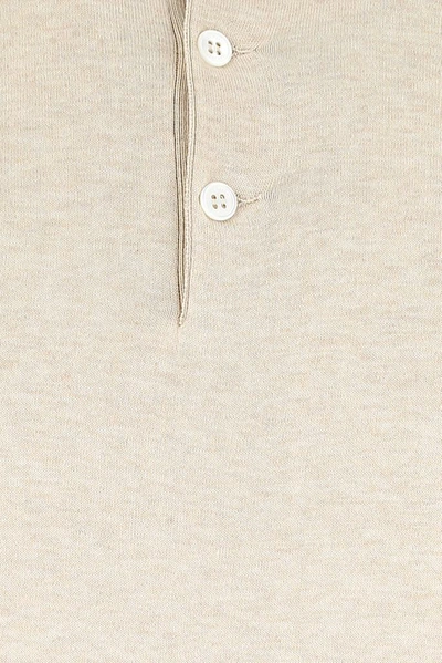 Shop Brunello Cucinelli Knit Polo Shirt In Beige