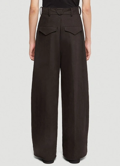 Shop Bottega Veneta Wide Leg Trousers In Brown