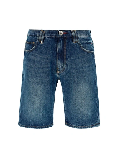 Shop Philipp Plein Bermuda Shorts In Blue