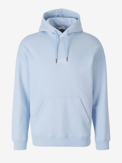 Shop Givenchy Refracted Embroidered Logo Hoodie In Blue