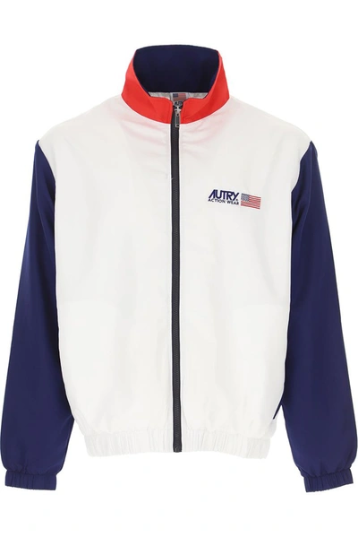 Shop Autry Action Wear Zipped Sweatshirt In White