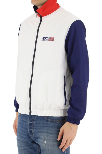 Shop Autry Action Wear Zipped Sweatshirt In White