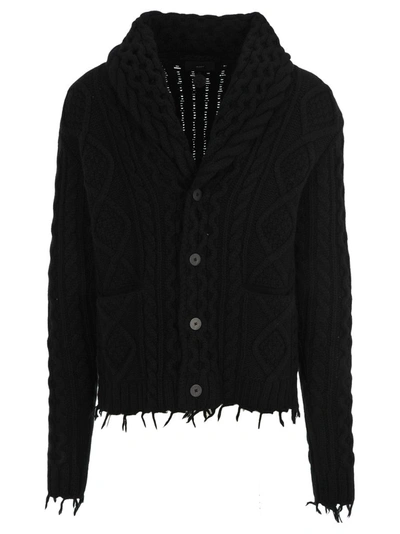 Shop Alanui Cable Knit Cardigan In Black