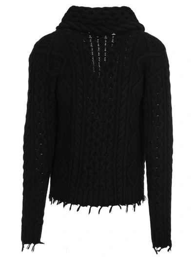 Shop Alanui Cable Knit Cardigan In Black