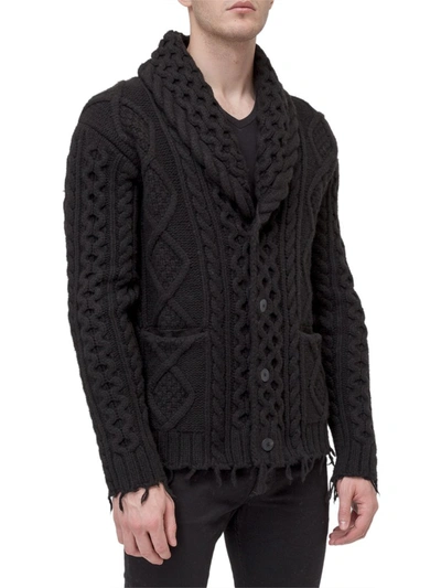 Shop Alanui Cable Knit Cardigan In Black