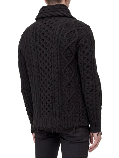 Shop Alanui Cable Knit Cardigan In Black