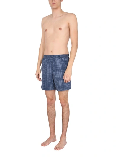 Shop Alexander Mcqueen Printed Swim Shorts In Blue