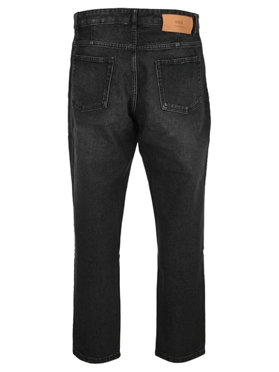 Shop Ami Alexandre Mattiussi Ami Cropped Tapered Jeans In Black