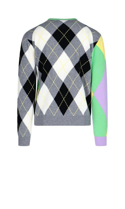 Shop Versace Patterned Crewneck Knit Jumper In Multi