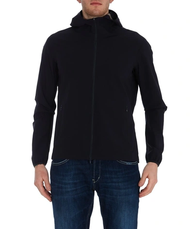 Shop Herno Zipped Hooded Jacket In Navy