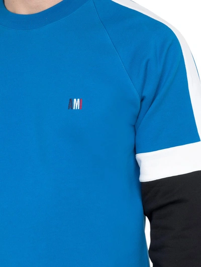 Shop Ami Alexandre Mattiussi Colorblock Sweatshirt In Blue