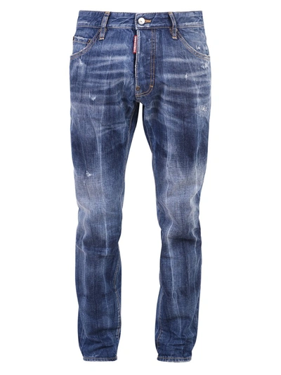 Shop Dsquared2 Whiskering Effect Jeans In Blue