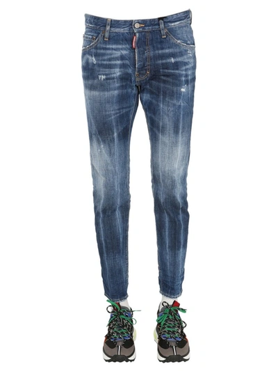 Shop Dsquared2 Whiskering Effect Jeans In Blue