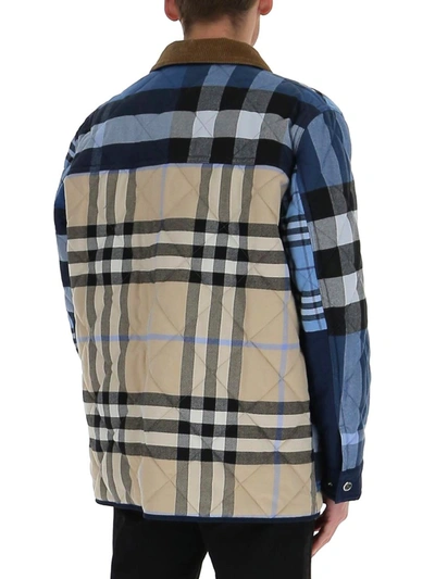 Shop Burberry Patchwork Check Overshirt In Multi