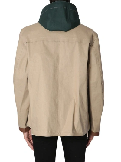 Shop Mackintosh Hooded Jacket In Beige