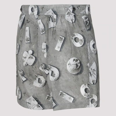 Shop Dior Homme X Daniel Arsham Printed Bermuda Shorts In Grey