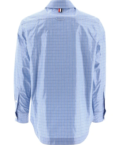 Shop Thom Browne Snap Front Waterproof Overshirt In Blue