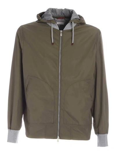 Shop Brunello Cucinelli Hooded Jacket In Green