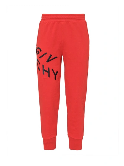 Shop Givenchy Refracted Embroidered Jogger Pants In Red