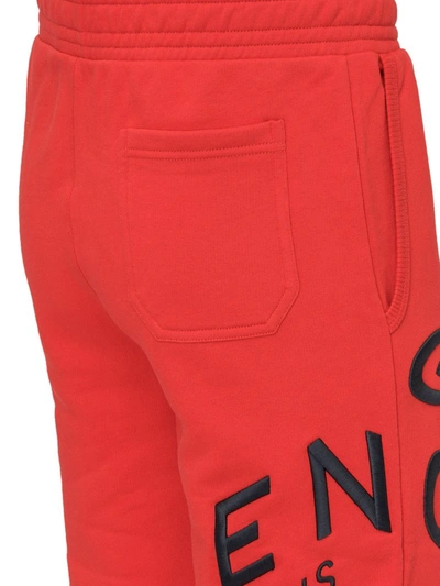 Shop Givenchy Refracted Embroidered Jogger Pants In Red