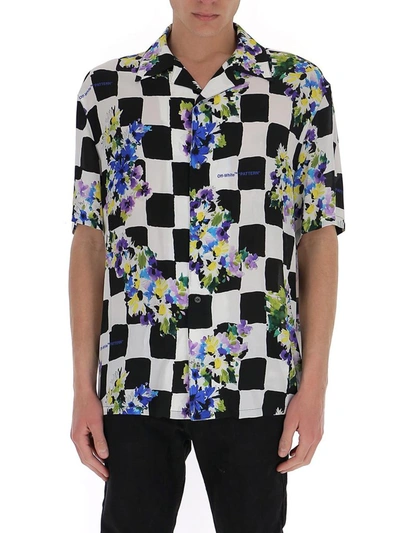 Check Floral Holiday Short Sleeve Button-up Camp Shirt In Multicolor