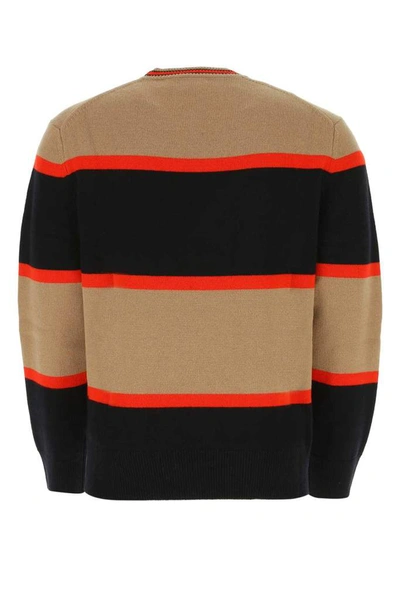 Shop Burberry Striped Knit Sweater In Multi