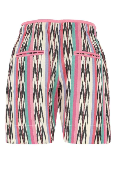 Shop Isabel Marant Drawstring Waist Shorts In Multi
