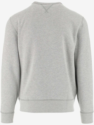 Shop Polo Ralph Lauren Logo Embroidered Crewneck Sweatshirt In Grey