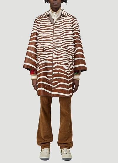 Shop Gucci Zebra Print Coat In Multi