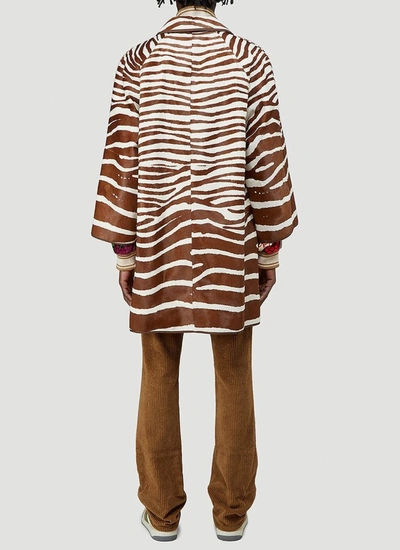 Shop Gucci Zebra Print Coat In Multi