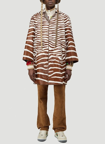 Shop Gucci Zebra Print Coat In Multi