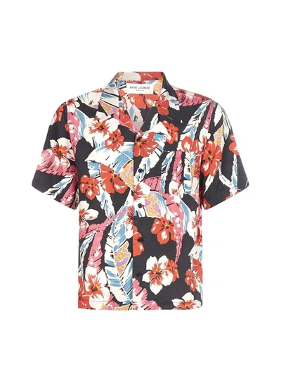 Shop Saint Laurent Hawaiian Shirt In Multi