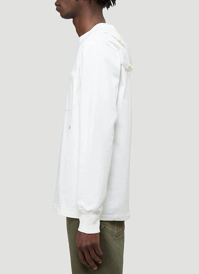 Shop Helmut Lang Chest Logo Intarsia Jumper In White