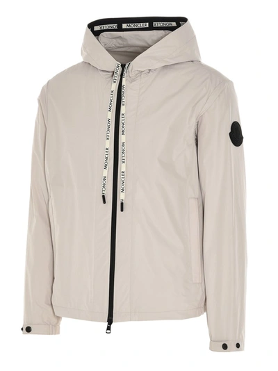 Shop Moncler Drawstring Hooded Jacket In Beige