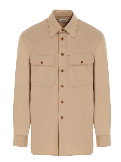 Shop Lemaire Chest Pockets Long In Beige