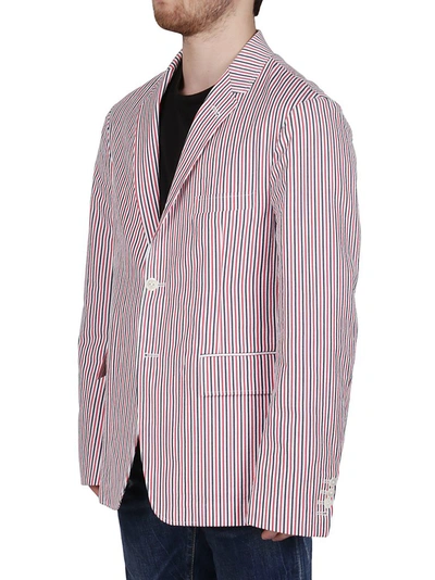 Shop Thom Browne Rwb Striped Blazer In Multi